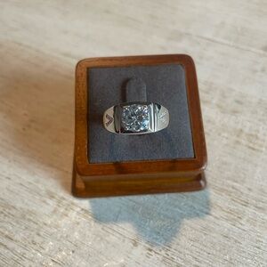 Men’s 2ct 925 Solid Silver Moissanite Ring - Size 11